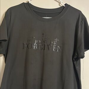 Charcoal Graphic Tee with Inspirational Message